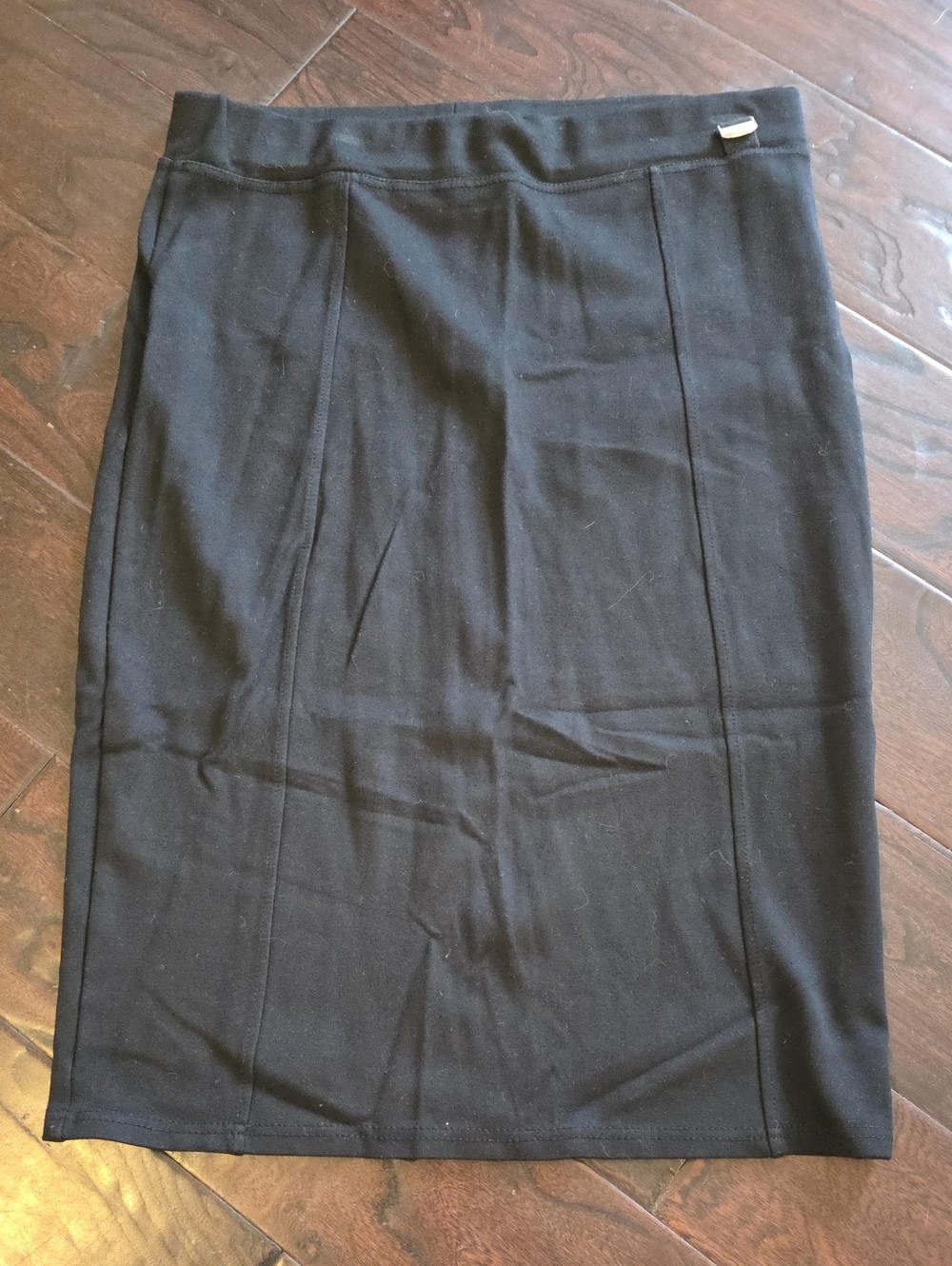 Ashley Blue Classic Black Pencil Skirt with Panel Seams